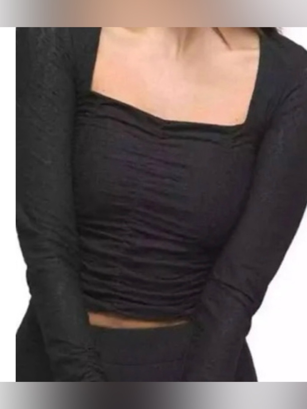 Good American Black Mesh Top